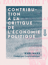 Livre numérique Contribution à la critique de l'économie politique