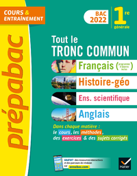 Electronic book Prépabac Tout le tronc commun 1re générale Bac 2022
