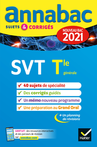 Electronic book Annales du bac Annabac 2021 SVT Tle générale (spécialité)