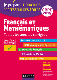 Livre numérique Français et mathématiques - Toutes les annales corrigées - CRPE 2019