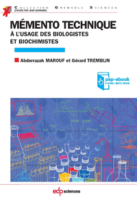 Livre numérique Mémento technique à l’usage des biologistes et biochimistes