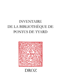 Livre numérique Inventaire de la bibliothèque de Pontus de Tyard