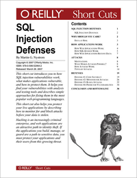 Livre numérique SQL Injection Defenses