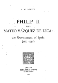 Electronic book Philipp II and Mateo Vázquez de Leca : the Government of Spain (1572-1592)