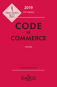 Livre numérique Code de commerce 2019, annoté