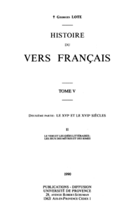 Livre numérique Histoire du vers français. Tome V