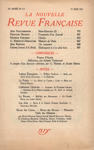 Libro electrónico La Nouvelle Revue Française N' 213 (Juin 1931)