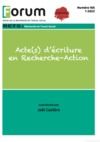 Livre numérique Forum 165 : Acte(s) d’écriture en Recherche-Action
