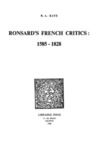 Electronic book Ronsard’s French Critics : 1585-1828