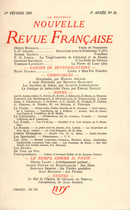 Livre numérique La Nouvelle Nouvelle Revue Française N' 26 (Février 1955)