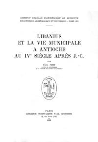 Livre numérique Libanius et la vie municipale à Antioche au IVe siècle après J.-C.