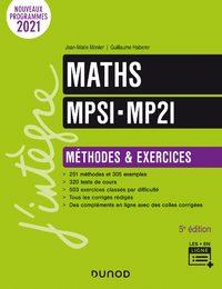 Livre numérique Maths MPSI-MP2I - Méthodes et Exercices - 5e éd.
