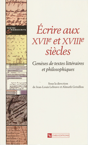 Livre numérique Écrire aux XVIIe et XVIIIe siècles