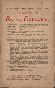 Livre numérique La Nouvelle Revue Française N° 106 (Juillet 1922)