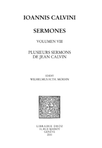 Livre numérique Series V : Sermones. Volumen VIII: Plusieurs sermons de Jean Calvin