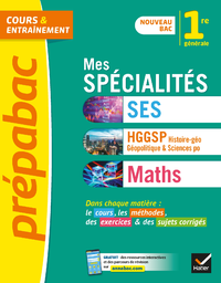 Electronic book Prépabac Mes spécialités Maths, SES, Histoire-géo 1re générale