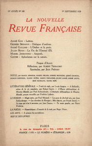 Electronic book La Nouvelle Revue Française N' 180 (Septembre 1928)