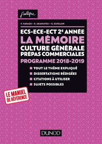 Livre numérique ECS-ECE-ECT 2e année - La mémoire - Culture générale Prépas commerciales - Programme 2018-2019