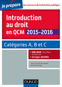 Livre numérique Introduction au droit en QCM 2015-2016 - 3e éd