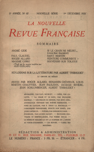 Electronic book La Nouvelle Revue Française N' 87 (Décembre 1920)