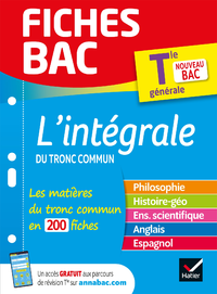 Livro digital Fiches bac L'intégrale du tronc commun Tle - Bac 2024