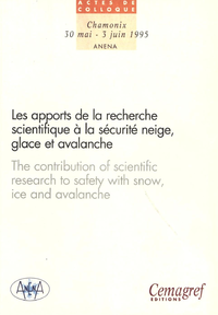 Livre numérique Les apports de la recherche scientifique à la sécurité neige, glace et avalanche