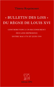 Electronic book "Bulletin des lois" du règne de Louis XVI
