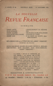 Electronic book La Nouvelle Revue Française N' 86 (Novembre 1920)