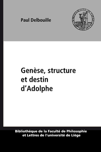Livre numérique Genèse, structure et destin d’Adolphe