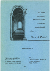 Livre numérique Mélanges de langue et littérature françaises du Moyen Âge offerts à Pierre Jonin
