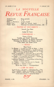 Livre numérique La Nouvelle Revue Française N° 262 (Juillet 1935)
