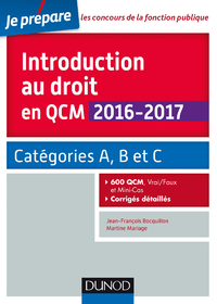 Livre numérique Introduction au droit en QCM 2016-2017 - 4e éd.
