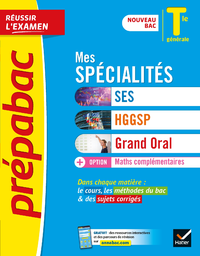 Electronic book Prépabac Mes spécialités SES, HGGSP, Grand Oral & Maths complémentaires Tle - Bac 2024