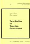 Libro electrónico Two Studies on Venetian Government