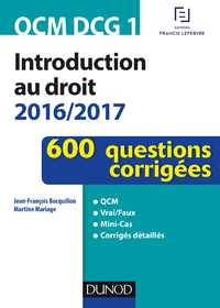 Livre numérique QCM DCG 1 - Introduction au droit 2016/2017 - 4e éd.