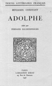 Livre numérique Adolphe