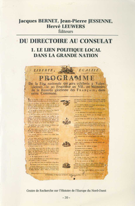 Livre numérique Du Directoire au Consulat 1. Le lien politique local dans la Grande Nation