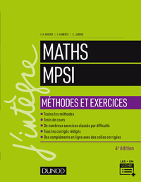 Livre numérique Maths MPSI - Méthodes et Exercices - 4e éd.