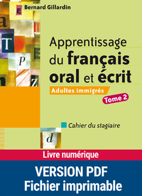 Livre numérique Apprentissage du français oral et écrit