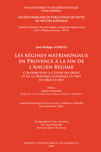 Electronic book Les régimes matrimoniaux en Provence à la fin de l’Ancien Régime